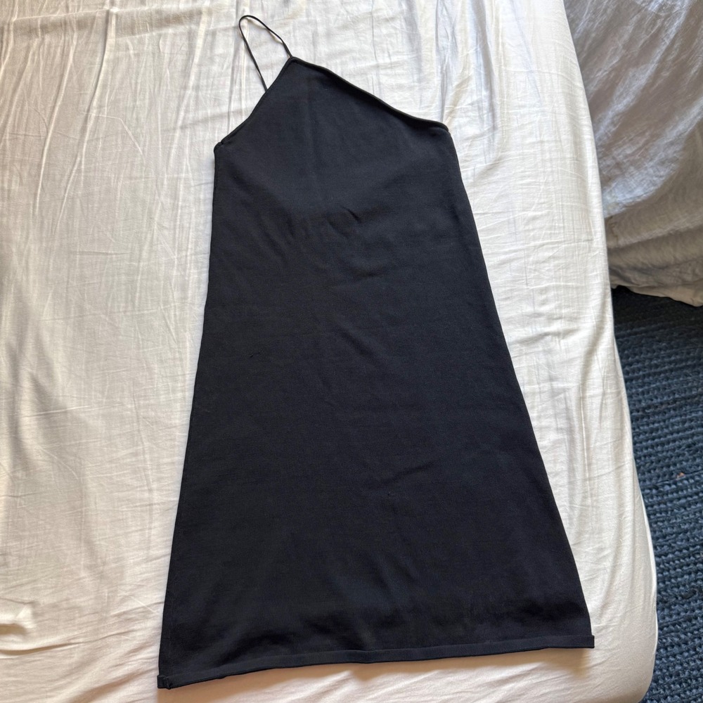 SISTERHOOD black one shoulder sleeveless knit mini dress